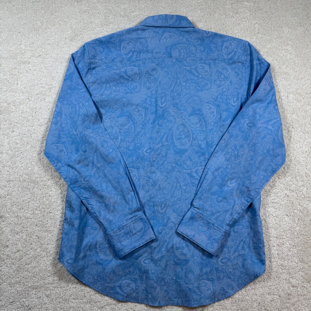 Robert Graham Button Down Mens XL Blue Paisley Jacquard Long Sleeve Shirt - Picture 3 of 8